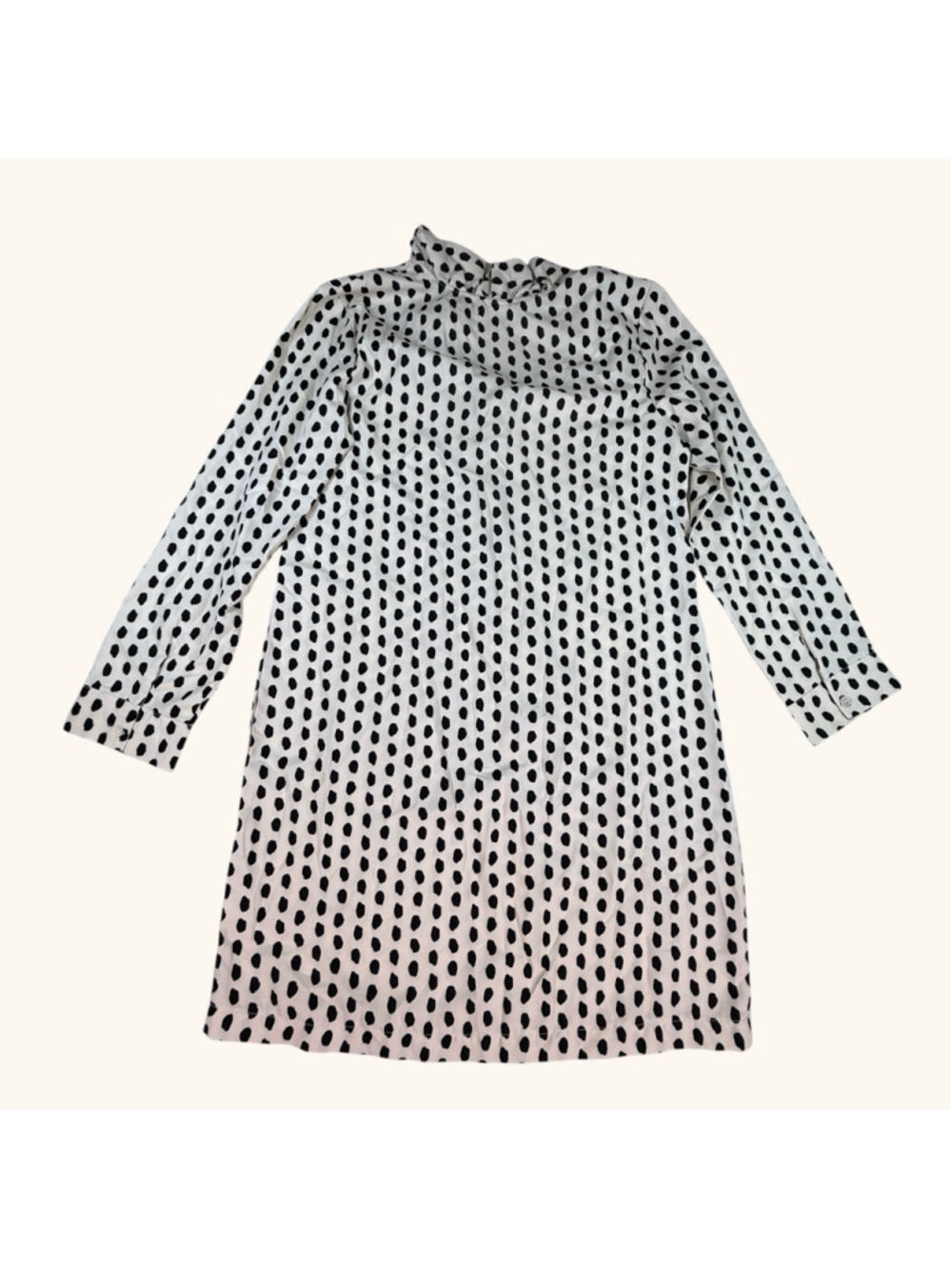 Mud Pie Polka Dot Dress Women’s Size S 4-6 White Black Ruffle Collar - Picture 2 of 7